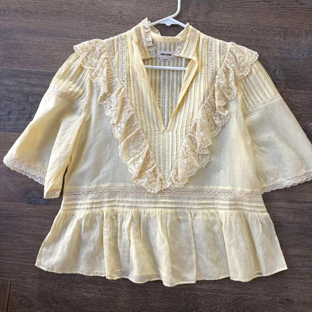 Zadig & Voltaire Yellow Embroidered Blouse